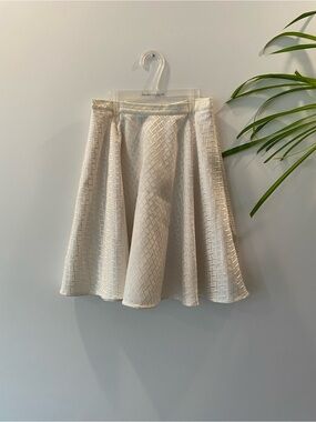 Minuet Petite Ivory Textured Circle Skirt